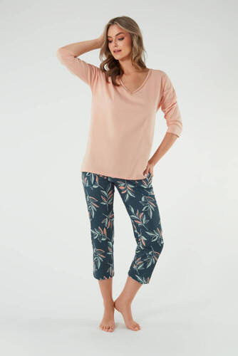 Julietta Női pizsama 3/4 ujjú, 7/8 nadrág olasz divat - lazac/print
