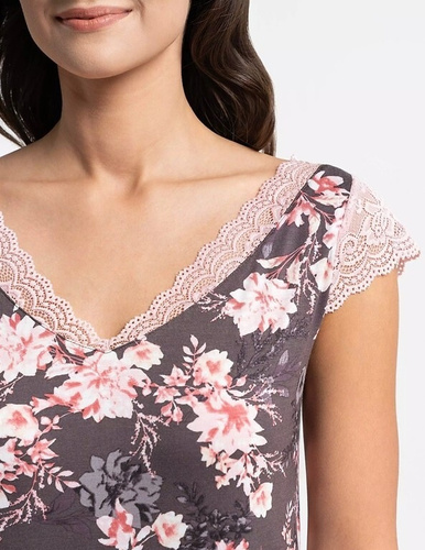 Moraj PDK3200-012 női hálóing viszkózból csipkével, barna