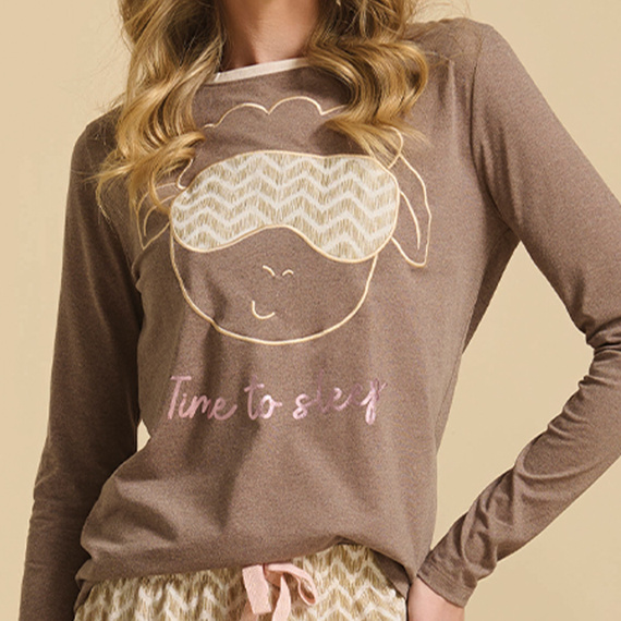 Deborah Női pizsama Sorbetto - barna birkával