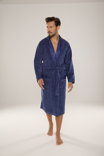 868 Noble férfi velúr fürdőköpeny De Lafense- elegáns, puha, prémium, prémium, farmernadrág