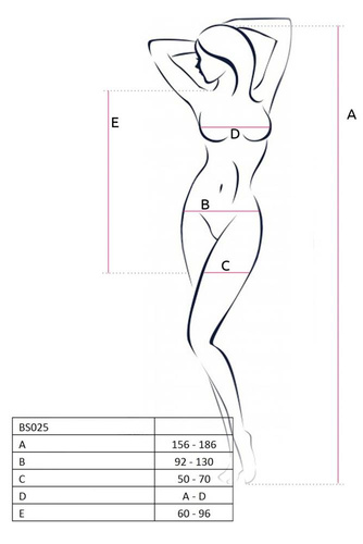 BS025 Bodystocking Passion fehér