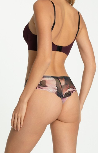Julimex Velvet Bloom Tanga Brasil bikinialsó virágmintás virágmintával