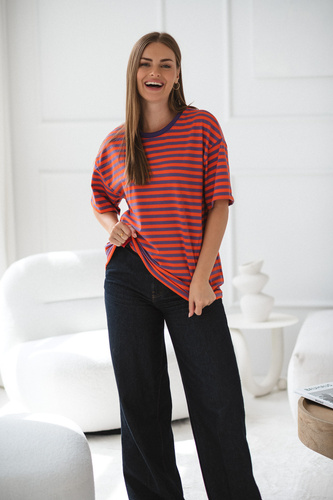 Mamahood Terhesség és szoptatás póló Milk&Love lila és narancssárga - kényelmes és elegáns