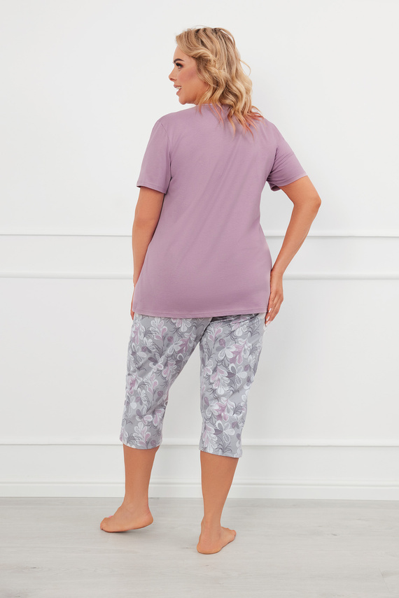 Ibena Női pizsama rövid ujjú, 3/4 nadrág olasz divat - heather/print
