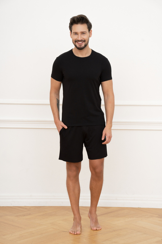 Ikar Férfi rövid ujjú póló Italian Fashion - fekete