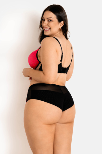 19232 Funny Plunge melltartó Mediolano fekete-fluo - mély dekoltázs, érzéki, elegáns