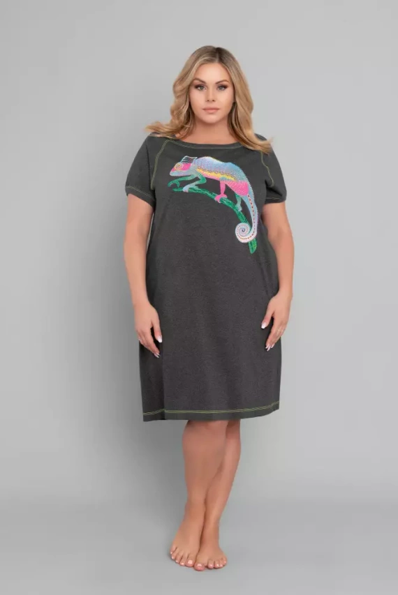 Volta rövid ujjú hálóing Olasz divat - sötét melange/zöld