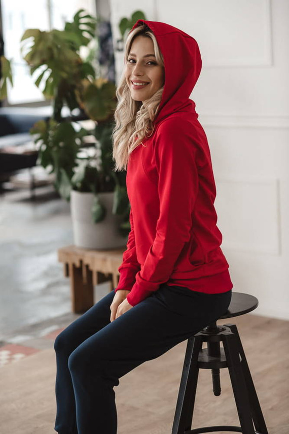 Milk Please bluza do karmienia Milk&Love z kapturem czerwony