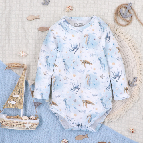 ABN-5445 Sea Of Joy organikus pamut body Nini - organikus pamut, hosszú ujjú, hosszú ujjú