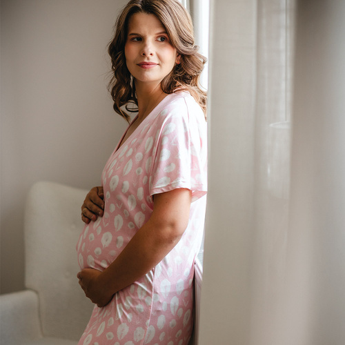 Emily Eevi bambusz kismama és szoptatós hálóing - rózsaszín