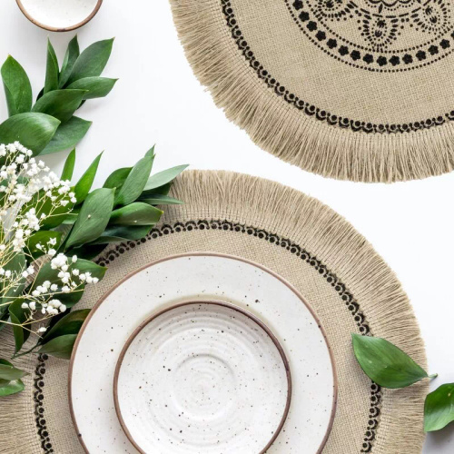 Eurofirany asztali alátét elegáns tányéralátét glamour stílus Elsa natural