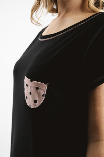 Buscato Női rövid ujjú pizsama, rövidnadrág Italian Fashion- print/fekete