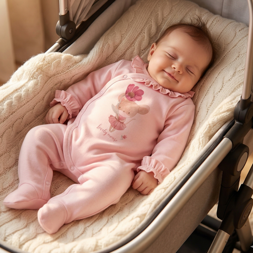 Nini baba rugdalózó  Little Mouse 100% bio pamut – újszülötteknek