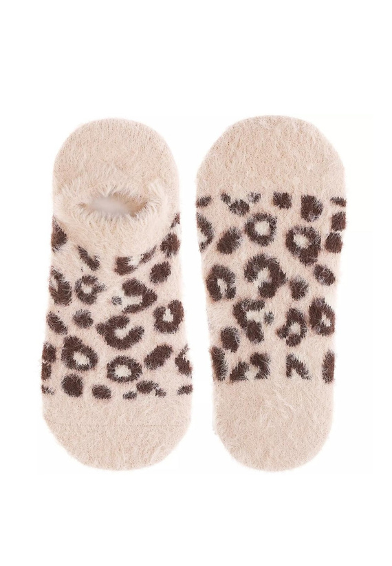 Moraj CDC 350-538 ABS női balerinák - bolyhos, csúszásmentes, leopárd mintás