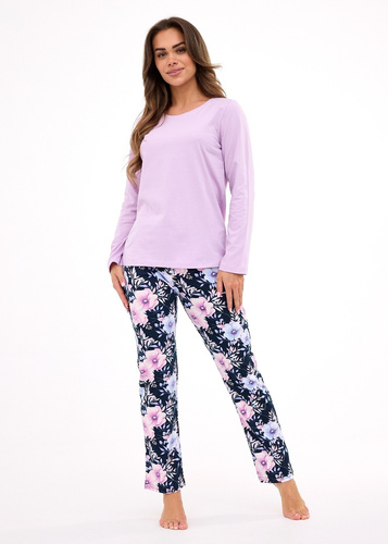 Natalie 145/462 Cornette női pizsama pamut, hosszú ujjú, hétköznapi stílus és kényelem