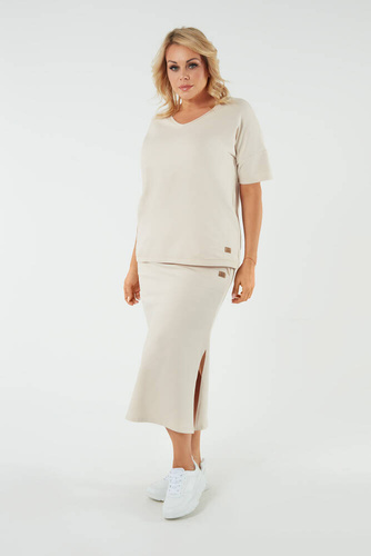 Stella női maxiszoknya Olasz divat - bézs