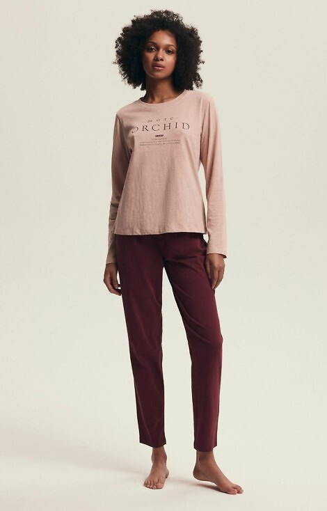 43733 Dorla Henderson orchidea női pizsama - pamut, hossz. ujj és nadrág