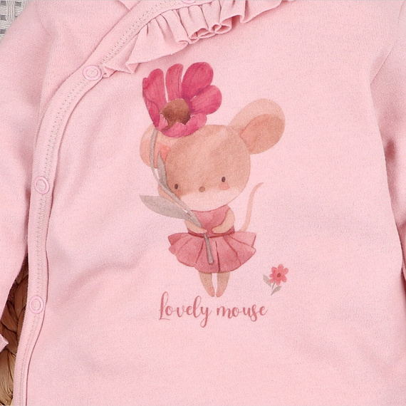 Nini baba rugdalózó  Little Mouse 100% bio pamut – újszülötteknek