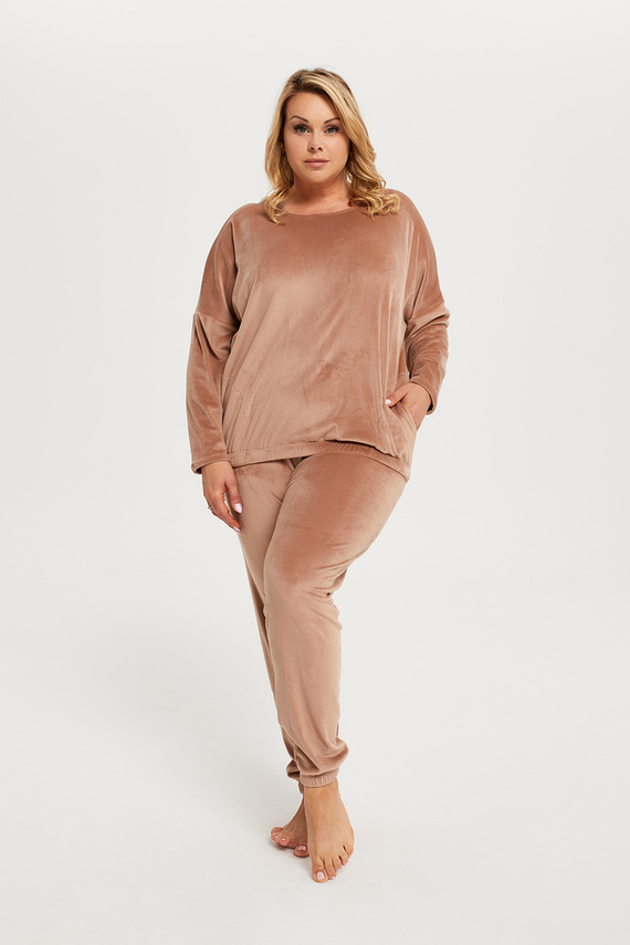 Juga Női hosszú szett. ujj, hossz. nadrág Italian Fashion - bézs