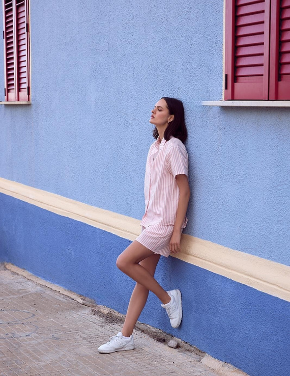 Donata Sensis női pizsama - ekrü-zöld