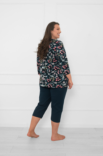 Női pamut pizsama Lucja 3/4-es ujjú és nadrágos olasz divat