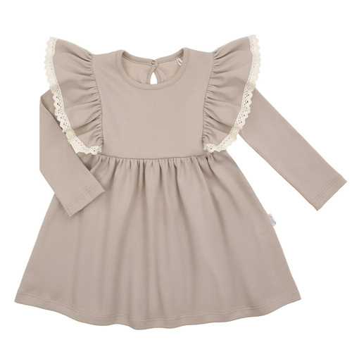 212169 Tola lány ruha Nicol - 100% pamut, hosszú ujjú, fodros, polírozott gyártás