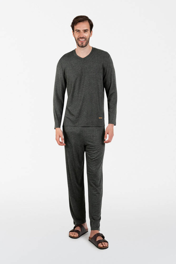 Akord Férfi pizsama hosszú ujjú, hosszú nadrág olasz divat - c.melange