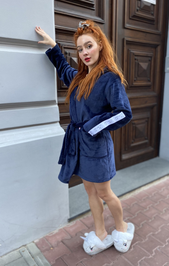 626 Abigail Női rövid köntös Forex - tengerészkék