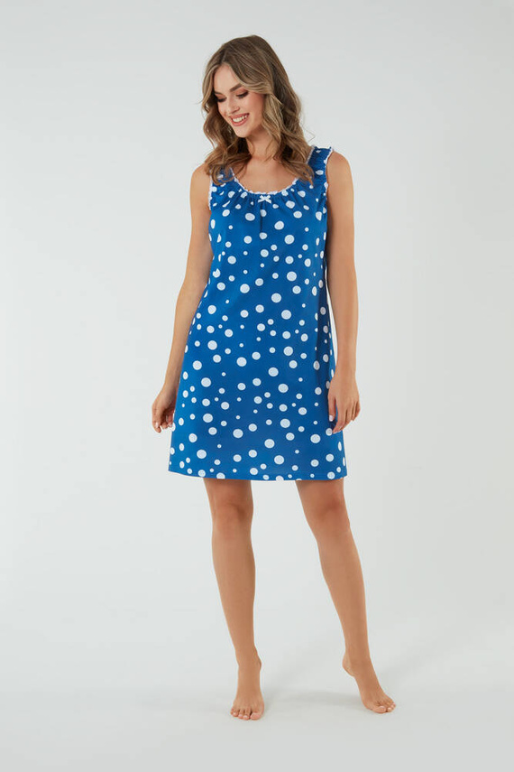 Raba hálóing és szoptatós ruha, széles pántos olasz divat - kék mintás