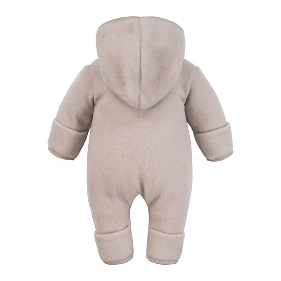 Eevi merinó gyapjú bébi overall - bézs, puha és lélegző