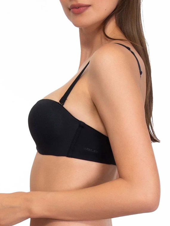 1580 Push-up melltartó Fantastic - bandeau, mikroszálas Sielei fekete