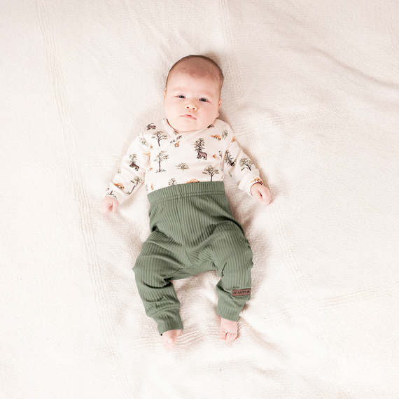 218094 Yogi Bear baba bodysuit Nicol - pamut, hosszú ujjú, erdei mintás, hosszú ujjú, erdei minta