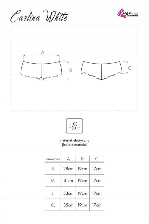 Carlina Fehér LC 6072 Csipkés női rövidnadrág LivCo Corsetti Divat fehér