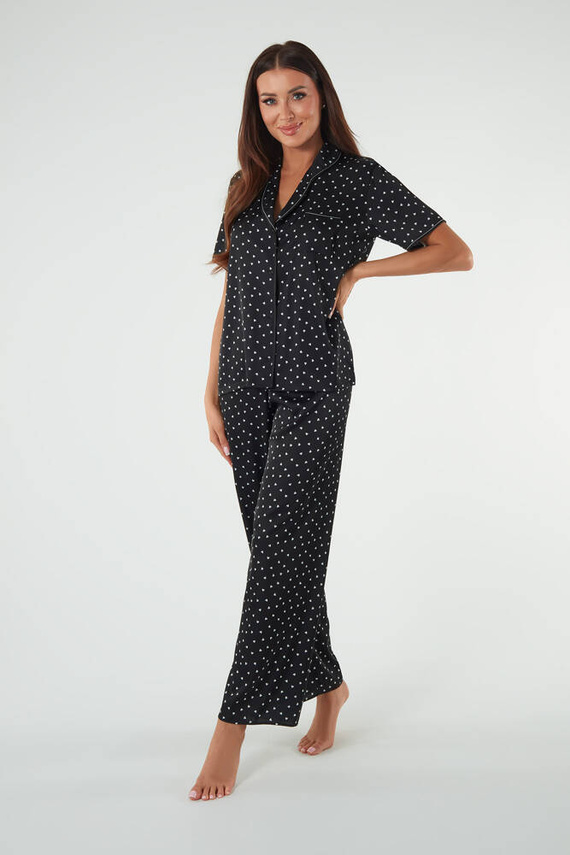 Ria Női pizsama rövid ujjú, hosszú nadrág olasz divat - print