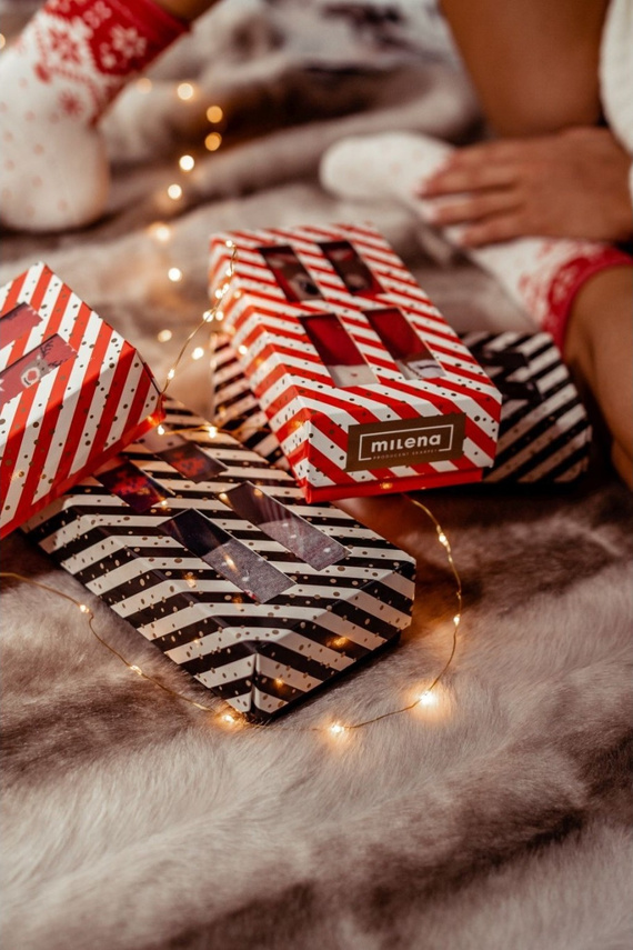 Női karácsonyi szett Milena 0811.018 - pamut 3 pár zokni dobozban