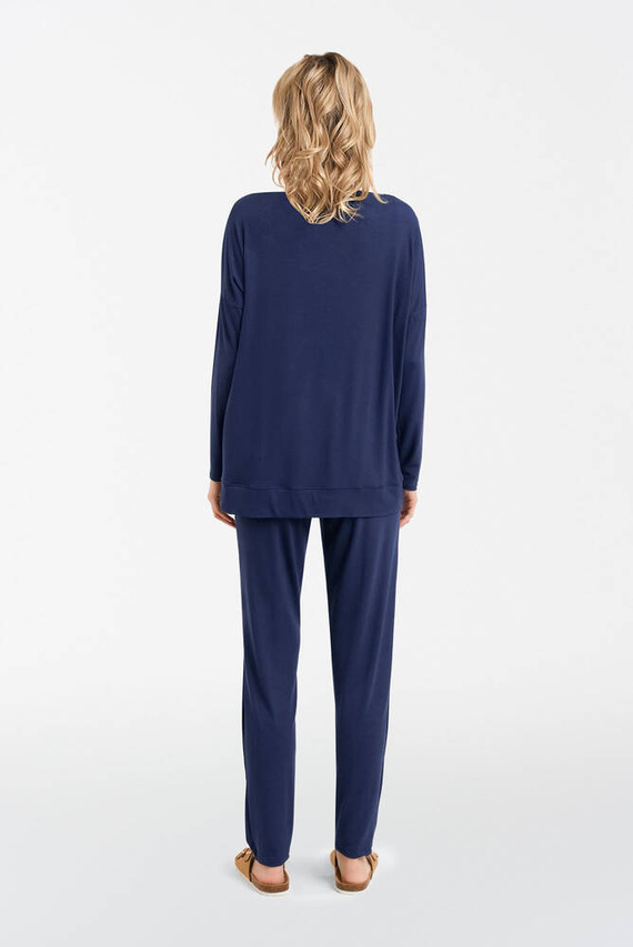 Akord Női hosszú ujjú szett, hosszú nadrág olasz divat - tengerészkék