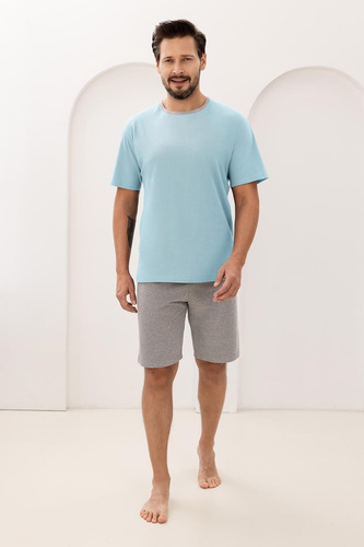 Regina 508 férfi pizsama 100% pamut rövid ujjú