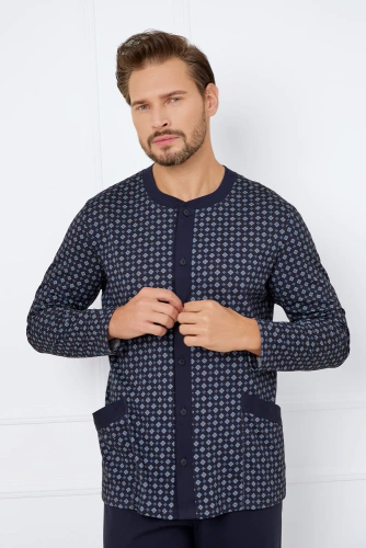 Rajmund Férfi hosszú ujjú pizsama, hosszú nadrág Olasz divat - print/zöld