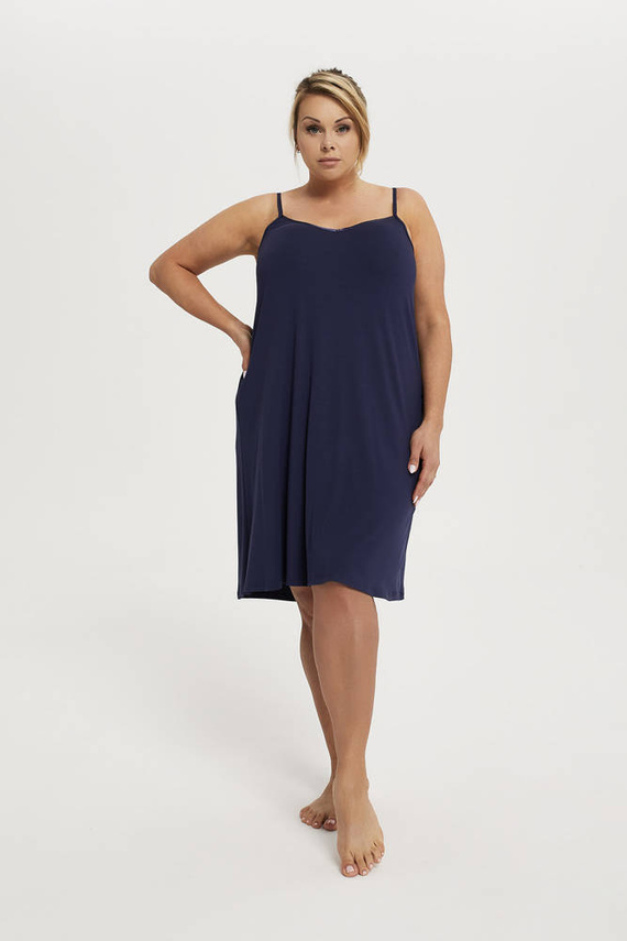 Song Női hálóing, keskeny pántos olasz divat - tengerészkék