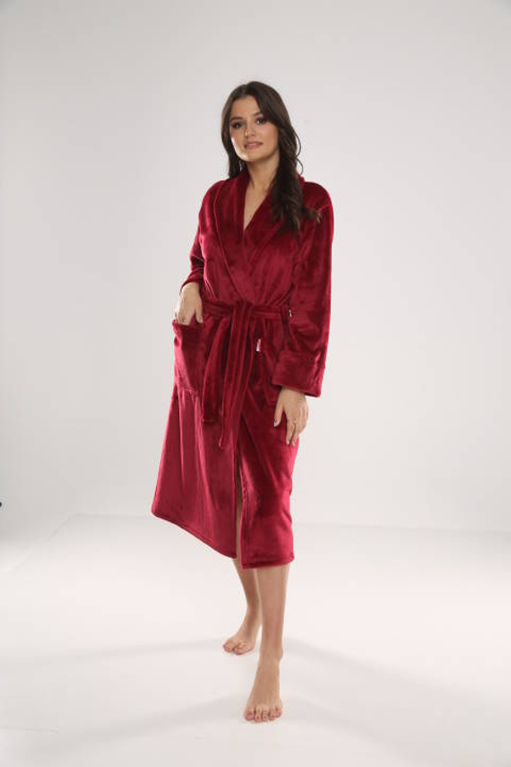 628 Abigail Long Forex női fürdőköpeny - bordó színű