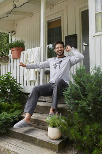 Tikal Férfi hosszú ujjú, hosszú nadrág olasz divat - melange/grafit