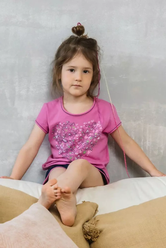 Ontega Lány pizsama olasz divat - amarant/ sötétkék