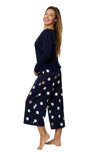 Oceane PS75 Mefemi női pizsama - viszkóz, hosszú, borsószemekkel