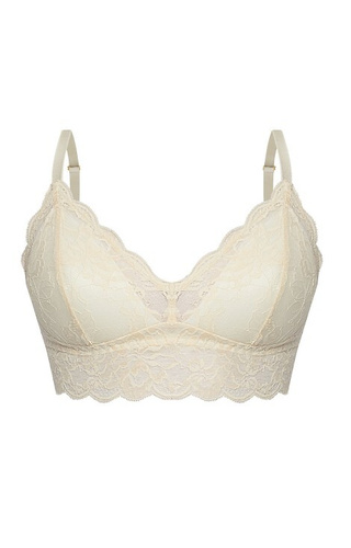 Kaja 02 Melltartó puha melltartó Mefemi homok - csipke, puha, kényelmes, díszes masnival