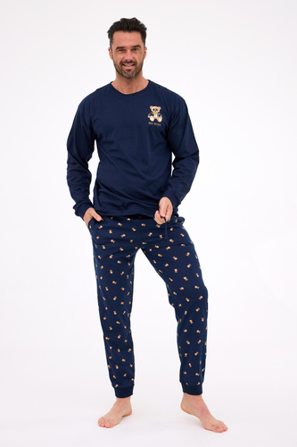 939/300 Big Boss Cornette - férfi pizsama tengerészkék, pamut, nyomtatott