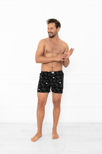 Férfi boxeralsó Wito - MEGA SOFT pamut, fekete báránybőr | Italian Fashion