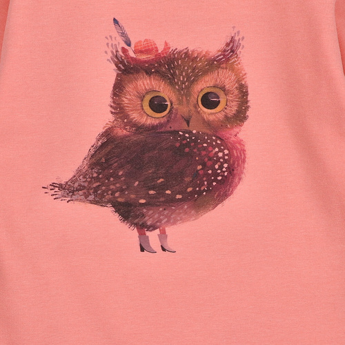 KAR-3001 Lányok hosszú ujjú blúz Lagarto Verde lazac - stílusos, pamut, lengyel gyártás