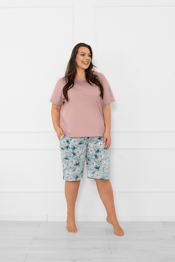 Női pizsama Perlis - rövid ujjú, rövid nadrágos, pamut Italian Fashion
