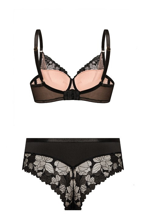 Hanna Mefemi bikini alsó - magasított, csipkés, bézs színű hálóval