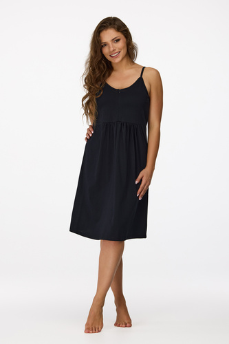 nincs. 27 Terhességi hálóing Senizo fekete- 100% pamut, szoptatós cipzár, vállpántok